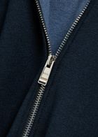 Boss Fine-knit Cotton and Wool-blend Cardigan Navy