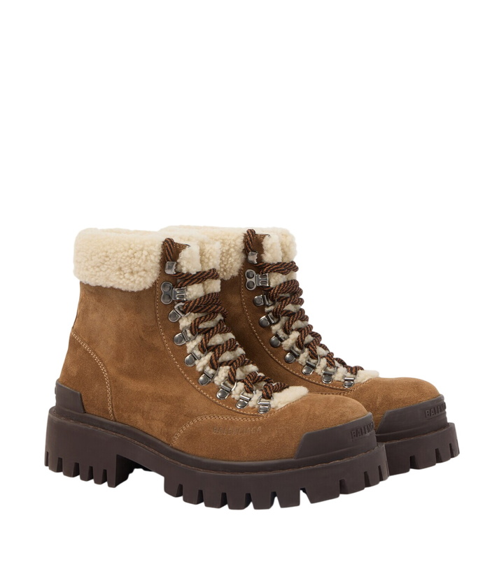 Photo: Balenciaga Shearling-lined suede lace-up boots
