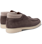 Loro Piana - Open Wintery Walk Cashmere-Trimmed Suede Boots - Gray