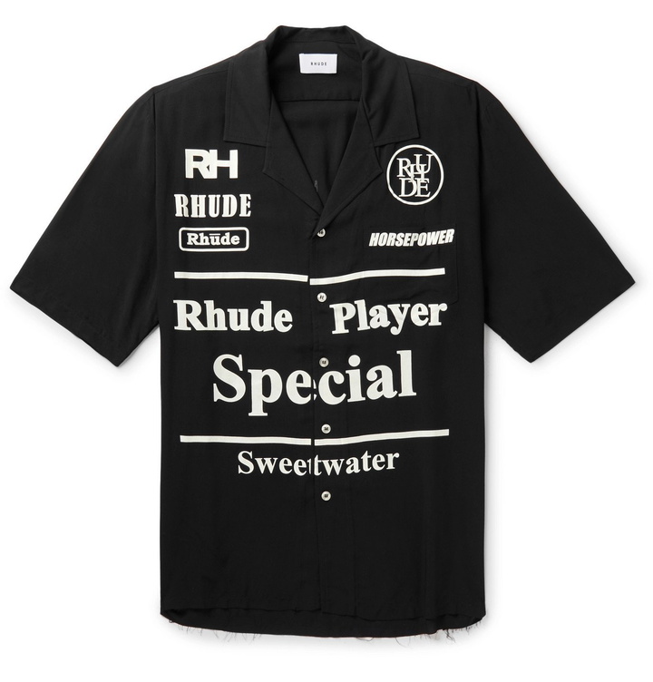 Photo: Rhude - Camp-Collar Printed Woven Shirt - Black