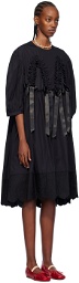 Simone Rocha Black Puff Sleeve Midi Dress