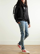 AMIRI - Slim-Fit Appliquéd Logo-Embroidered Wool-Blend Drill Varsity Jacket - Black