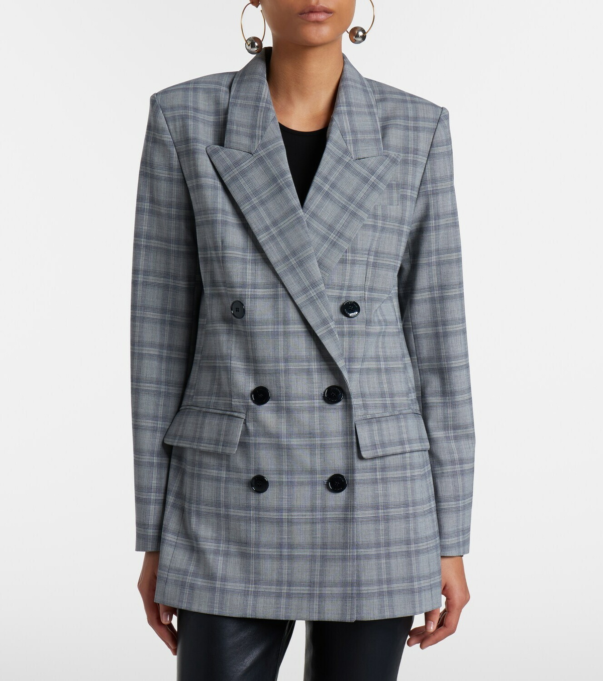 Isabel Marant Jevima Prince of Wales check wool-blend jacket