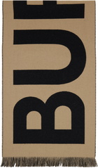 Burberry Beige Logo Wool Scarf