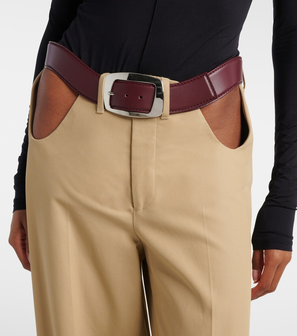 Jean Paul Gaultier Cutout cotton wide-leg pants
