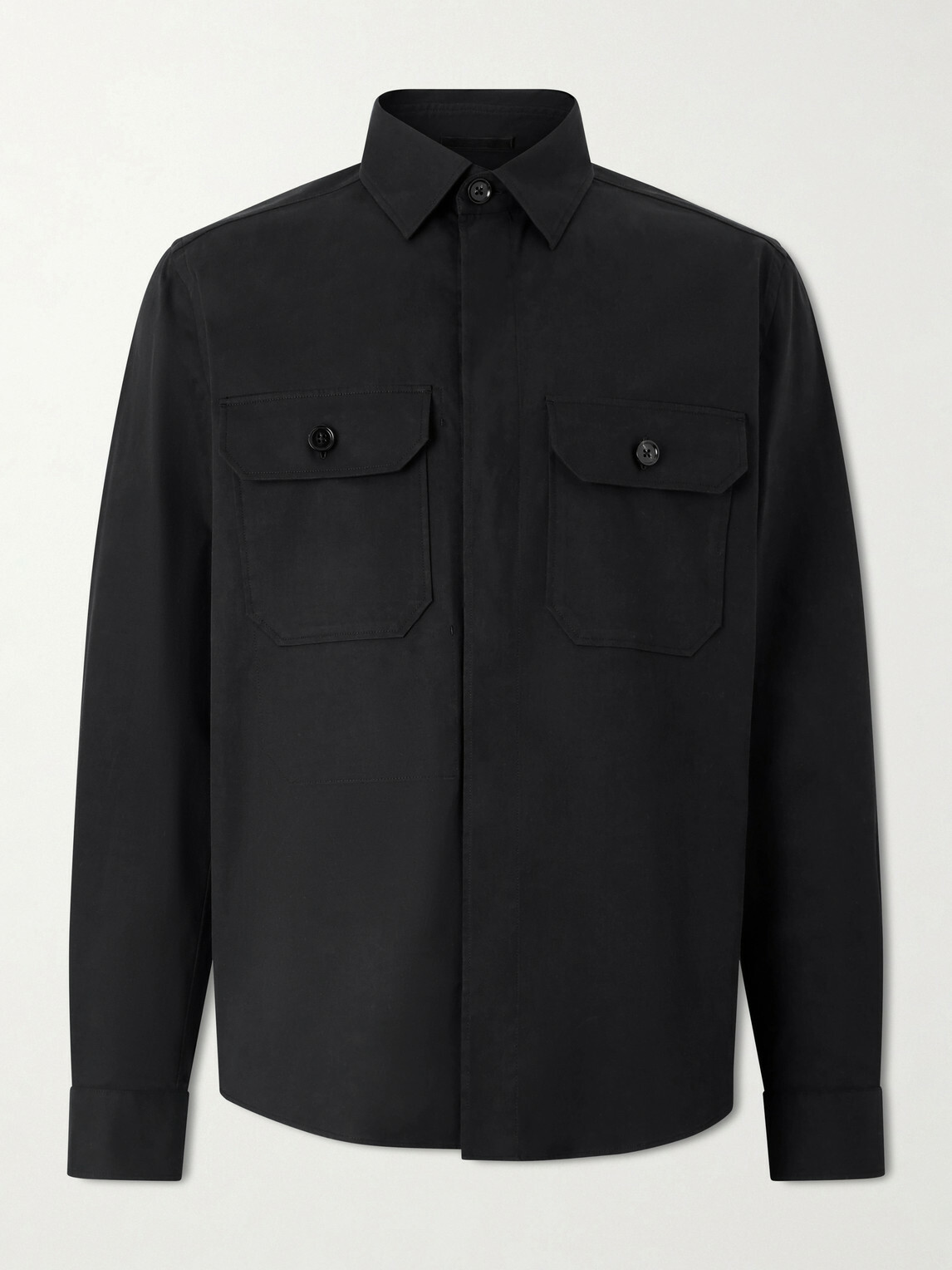 Zegna - Cotton-Blend Overshirt - Black