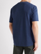 Mr P. - Contrast-Stitched Organic Cotton-Jersey T-Shirt - Blue