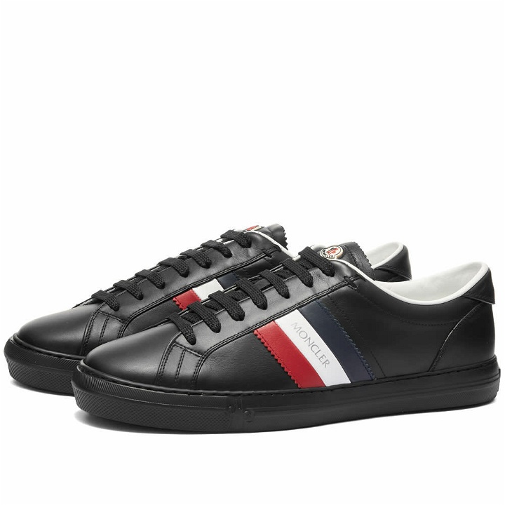 Photo: Moncler Men's New Monaco Tricolore Cupsole Sneakers in Black/Navy/Red/White