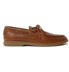 Brunello Cucinelli - Textured-Leather Boat Shoes - Brown