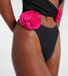 Same Floral-appliqué cutout swimsuit