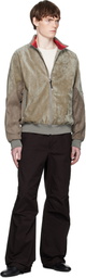 Toga Virilis Khaki Velvet Track Jacket