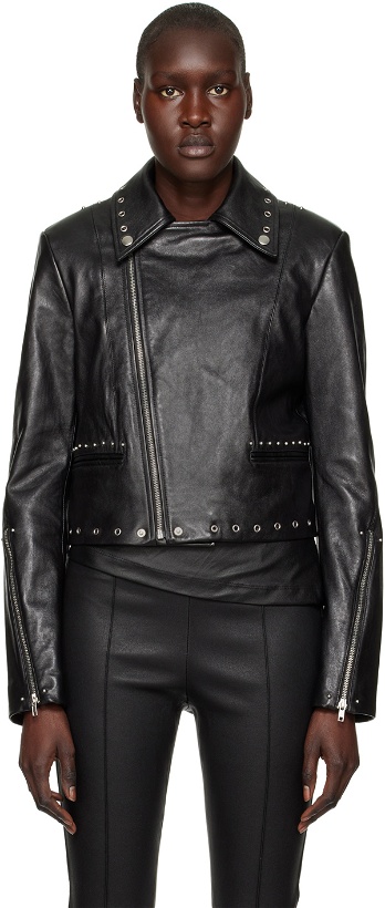 Photo: Helmut Lang Black Studded Leather Jacket