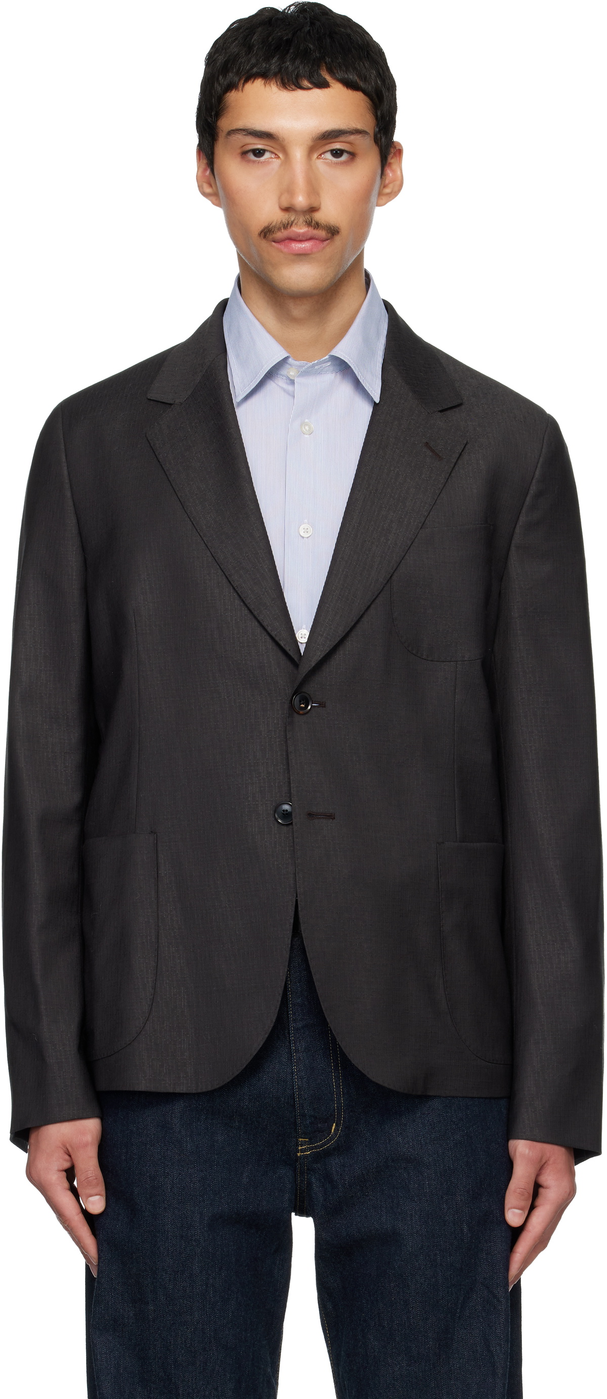 Paul Smith Brown Two-Button Patch Pocket Blazer