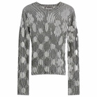 Paolina Russo Women's Illusion Knit Fitted Long Sleeve Top in Black/White