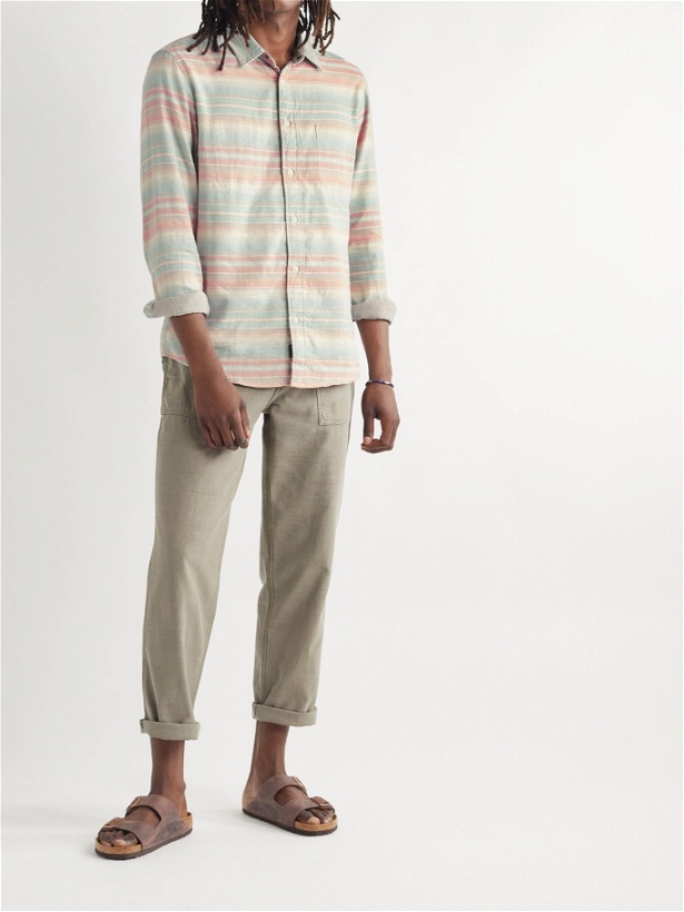 Photo: FAHERTY - Reversible Striped Cotton Shirt - Multi