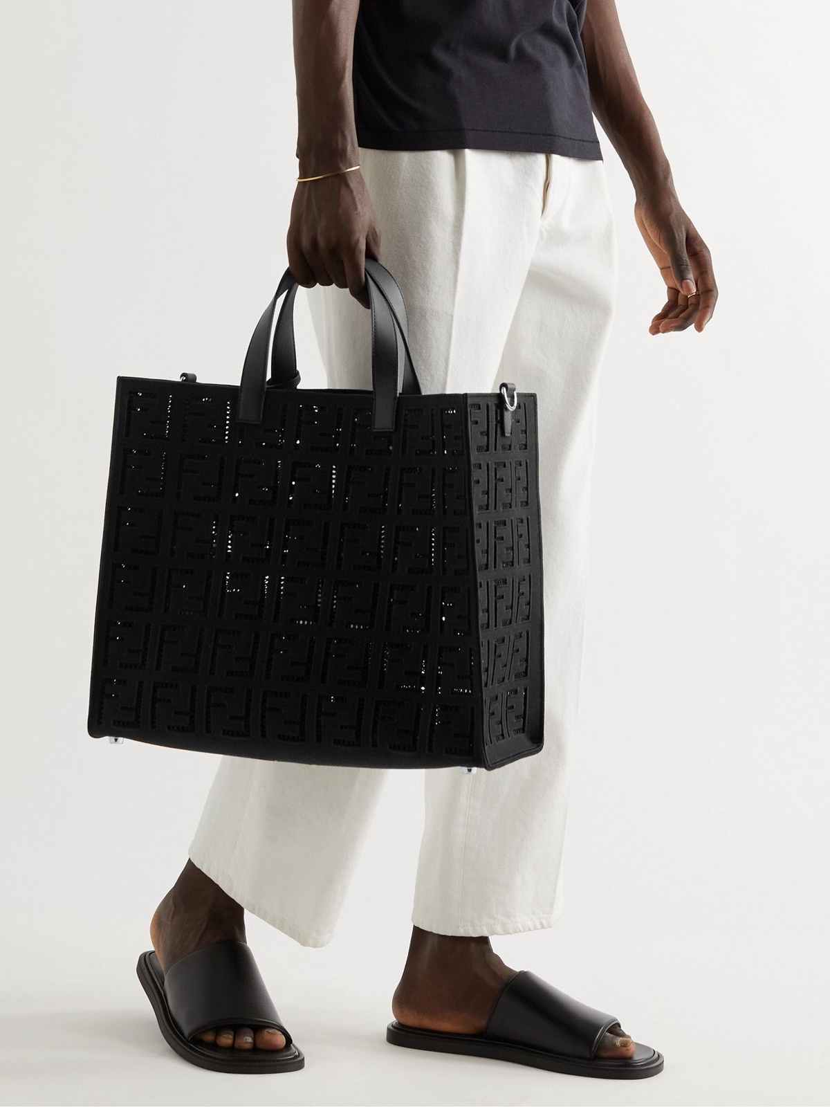 Fendi X-Tote bag in canvas with thread-embroidered FF monogram
