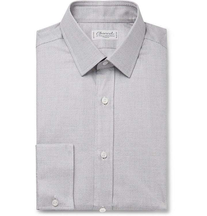 Photo: Charvet - Grey Puppytooth Cotton Shirt - Gray