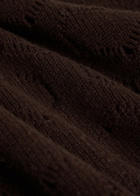 Vowels Pointelle-knit Wool Polo Jumper Brown