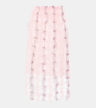 Susan Fang Fringed floral midi skirt