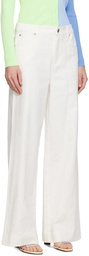 Staud White Grayson Denim Trousers