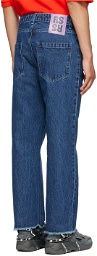 Raf Simons Blue Graphic Patch Jeans