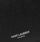 SAINT LAURENT - Pebble-Grain Leather Zip-Around Wallet - Black