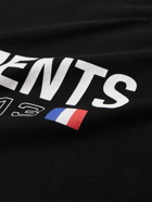 VETEMENTS - Oversized Logo-Print Cotton-Jersey T-Shirt - Black