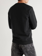 Balmain - Logo-Flocked Cotton-Jersey Sweatshirt - Black