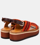 Clergerie Faden leather-trimmed crochet sandals