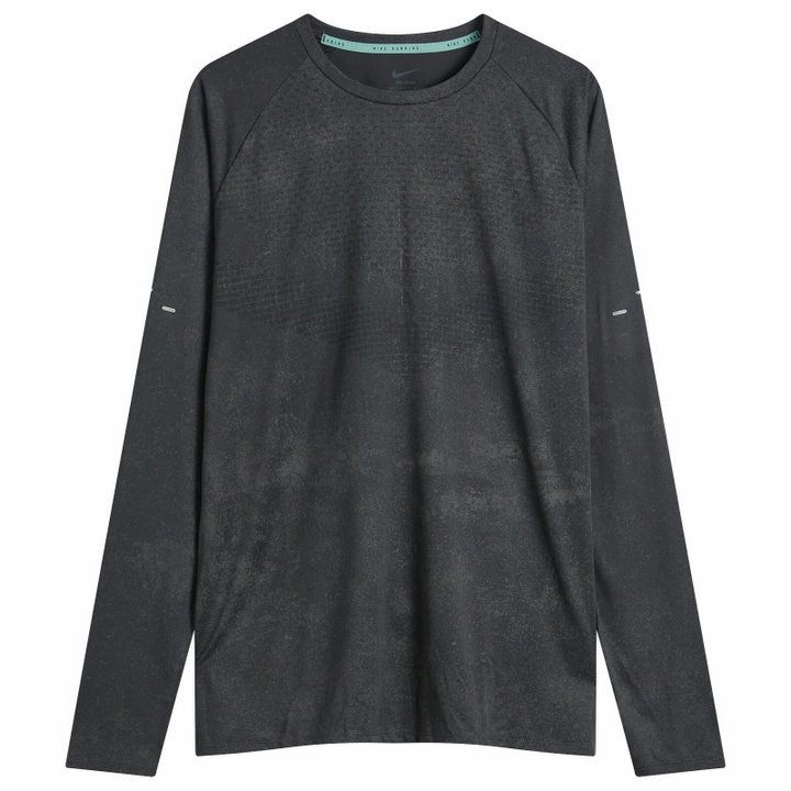 Photo: Nike Stride Long Sleeve T-Shirt in Off Noir