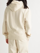 Stussy - Logo-Embroidered Cotton-Jersey Hoodie - Neutrals