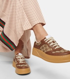 Gucci - GG Canvas leather-trimmed sneakers