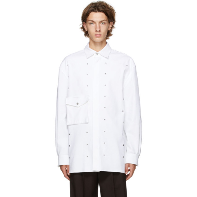 Photo: Bottega Veneta White Gabardine Studded Shirt