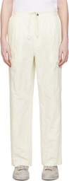 DOCUMENT Off-White Cotton Metal Tucked Trousers