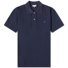 Maison Kitsuné Men's Tonal Fox Head Patch Comfort Polo Shirt in Ink Blue