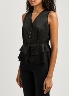 High Flirt Crystal-embellished Satin Waistcoat Black