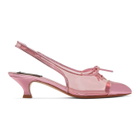 Marc Jacobs Transparent and Pink Cap Toe Slingback Heels
