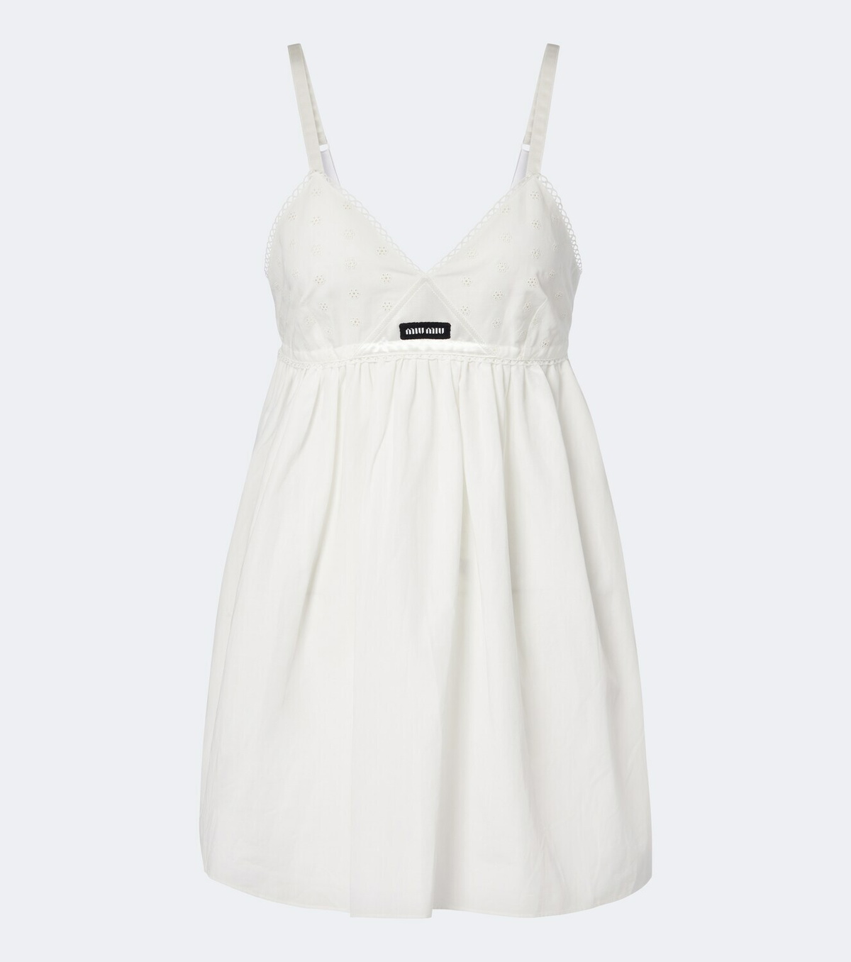 Miu Miu Embroidered cotton and linen-blend minidress
