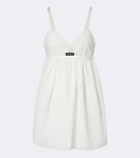Miu Miu Embroidered cotton and linen-blend minidress