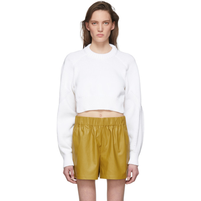 Photo: Tibi White Tube Yarn Open Back Sweater