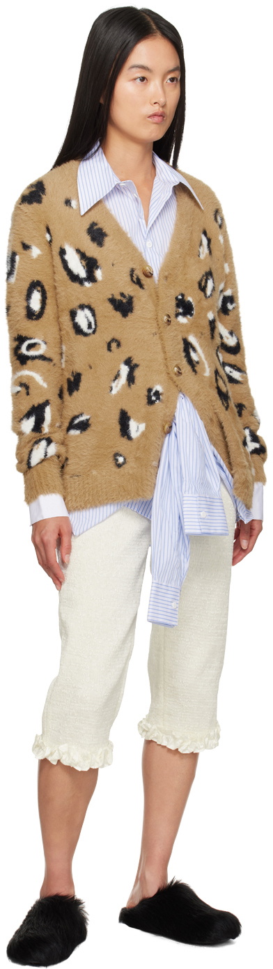 Charles Jeffrey LOVERBOY Brown Fluffy Label Cardigan