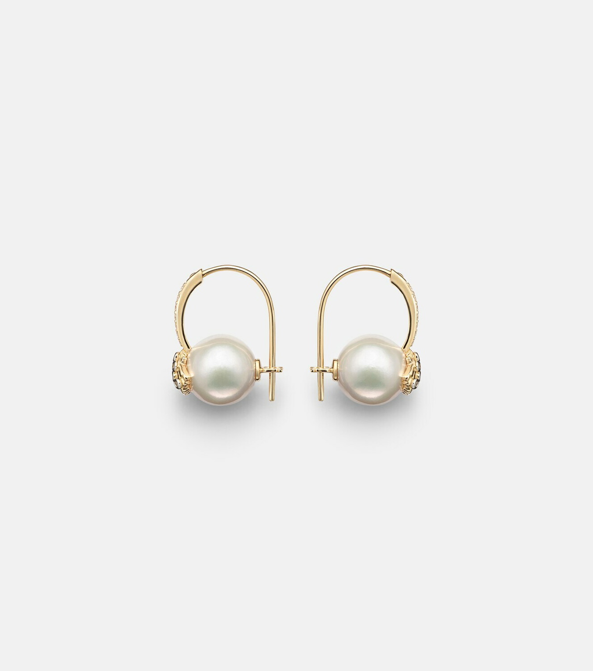 Sydney Evan 14kt gold (585/1000) earrings with pearls and diamonds