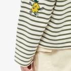 Bram's Fruit Men's Long Sleeve Striped T-Shirt in White/Green