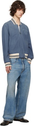 Maison Margiela Blue Varsity Caban Jacket