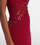 Rabanne Embellished crochet cotton midi dress