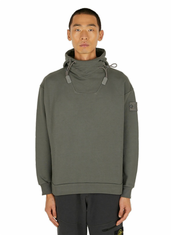 Photo: Drawstring Hooded Sweatshirt in Dark Grey
