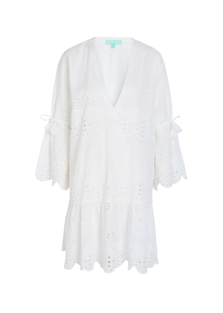 Melissa Odabash May Embroidered Cotton Mini Dress White