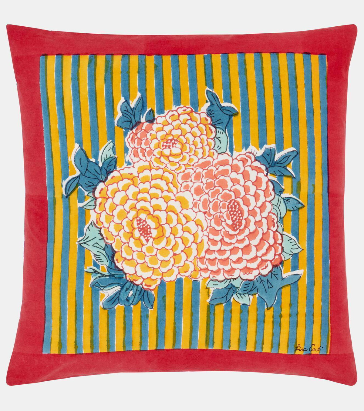 Lisa Corti Arabesque Corolla cotton cushion