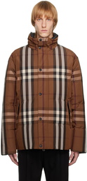 Burberry Brown Check Reversible Down Jacket