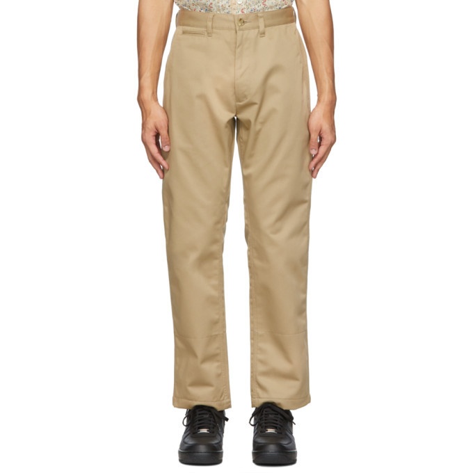 Photo: Clot Beige Contrast Roll-Up Cuffs Trousers